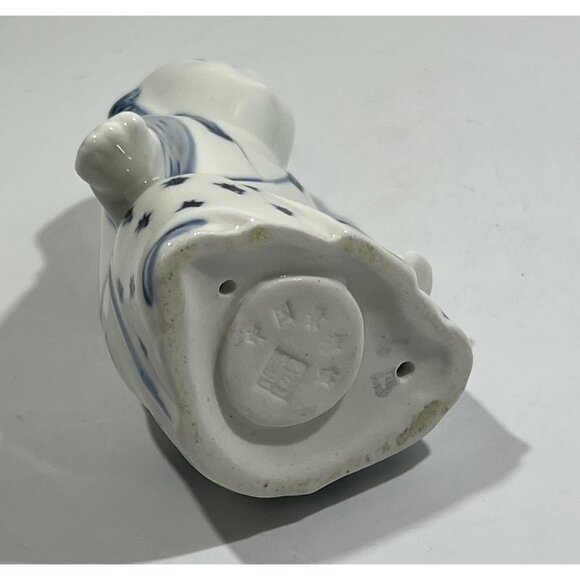 1998 Liu Qingyun Eagle and Chicks Game Blue and White China Sculpture - Picture 6 of 13